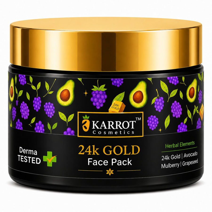 Karrot Cosmetics 24K Gold Face Pack with Hyaluronic | Anti Aging Face Pack for Smooth Skin Care | 100gm