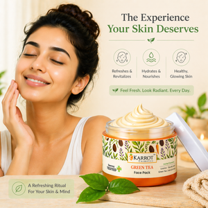 Karrot Cosmetics Green Tea Face Pack for Oily Skin | Oil Control Face Pack for Acne Skin Care | 100gm