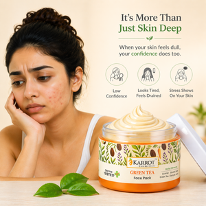 Karrot Cosmetics Green Tea Face Pack for Oily Skin | Oil Control Face Pack for Acne Skin Care | 100gm
