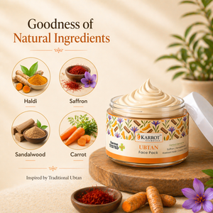 Karrot Cosmetics Ubtan Face Pack with Turmeric Oil | Tan Removal Face Pack for Glowing Skin Care | 100gm