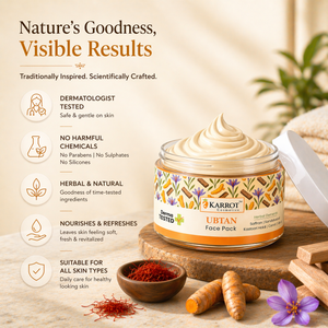 Karrot Cosmetics Ubtan Face Pack with Turmeric Oil | Tan Removal Face Pack for Glowing Skin Care | 100gm