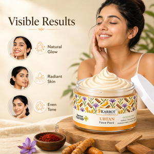Karrot Cosmetics Ubtan Face Pack with Turmeric Oil | Tan Removal Face Pack for Glowing Skin Care | 100gm