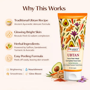 Karrot Cosmetics Ubtan Peel Off Mask with Turmeric | Glow Face Mask for Tan Removal Skin Care | 100gm