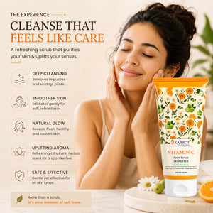 Karrot Cosmetics Vitamin C Face Scrub for Glow Care | Brightening Face Scrub for Smooth Skin Care | 100gm