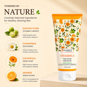 Karrot Cosmetics Vitamin C Face Scrub for Glow Care | Brightening Face Scrub for Smooth Skin Care | 100gm