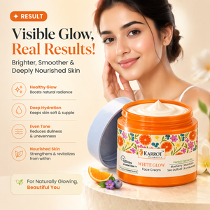 Karrot Cosmetics White Glow Face Cream with SPF 30 | Brightening Cream for Glowing Skin Care | 50gm