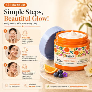 Karrot Cosmetics White Glow Face Cream with SPF 30 | Brightening Cream for Glowing Skin Care | 50gm