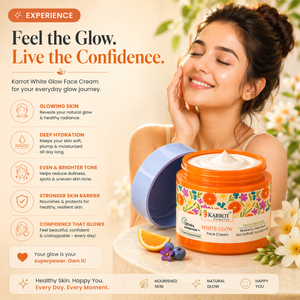 Karrot Cosmetics White Glow Face Cream with SPF 30 | Brightening Cream for Glowing Skin Care | 50gm