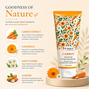 Karrot Cosmetics Carrot Face Scrub with Vitamin E | Exfoliating Face Scrub for Healthy Skin Care | 100gm