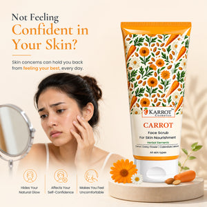 Karrot Cosmetics Carrot Face Scrub with Vitamin E | Exfoliating Face Scrub for Healthy Skin Care | 100gm