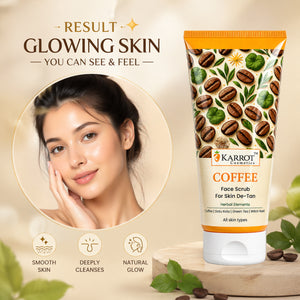 Karrot Cosmetics Coffee Face Scrub for Tan Removal | De-Tan Face Scrub for Healthy Smooth Skin | 100gm