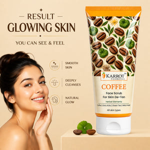 Karrot Cosmetics Coffee Face Scrub for Tan Removal | De-Tan Face Scrub for Healthy Smooth Skin | 100gm