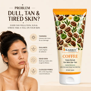 Karrot Cosmetics Coffee Face Scrub for Tan Removal | De-Tan Face Scrub for Healthy Smooth Skin | 100gm