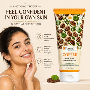 Karrot Cosmetics Coffee Face Scrub for Tan Removal | De-Tan Face Scrub for Healthy Smooth Skin | 100gm