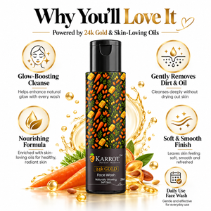 Karrot Cosmetics 24K Gold Face Wash Hydrating Care | Brightening Face Wash for Healthy Skin Care | 20ml Miniature