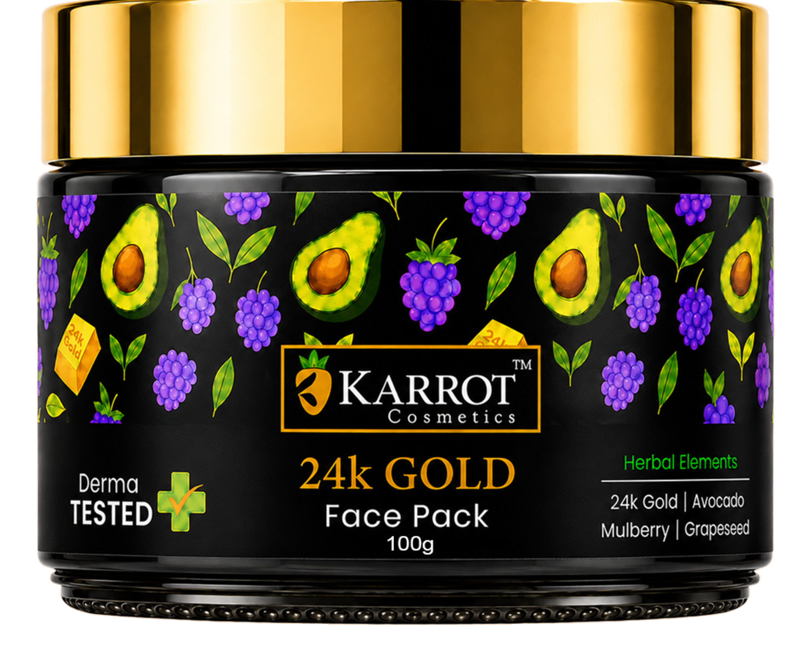 Karrot Cosmetics 24K Gold Face Pack with Hyaluronic | Anti Aging Face Pack for Smooth Skin Care | 100gm