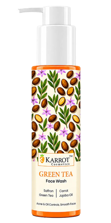 Karrot Cosmetics Green Tea Face Wash Oil Control | Acne Care Face Wash for Healthy Smooth Skin | 100ml