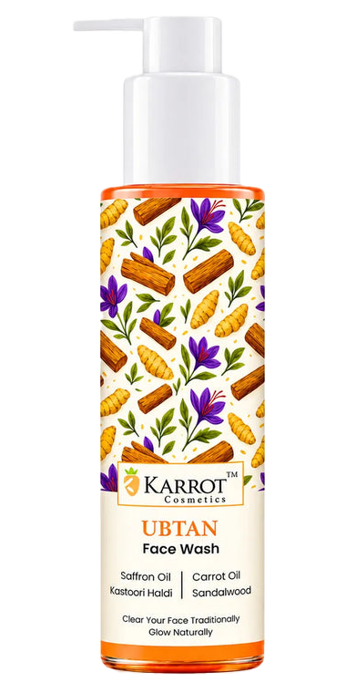 Karrot Cosmetics Ubtan Face Wash with Turmeric Oil | Glow Face Wash for Healthy Smooth Skin Care | 100ml